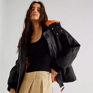 Free People Moxy Trapeze Vegan Jacket